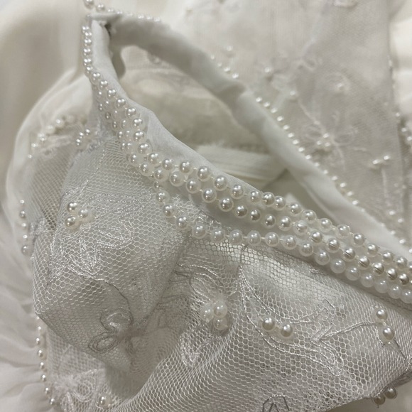 Alessandro Bridals Vtg 60s Union Wedding‎ Dress Beaded Lace Boho Hippie Chiffon - Picture 12 of 16
